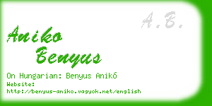 aniko benyus business card